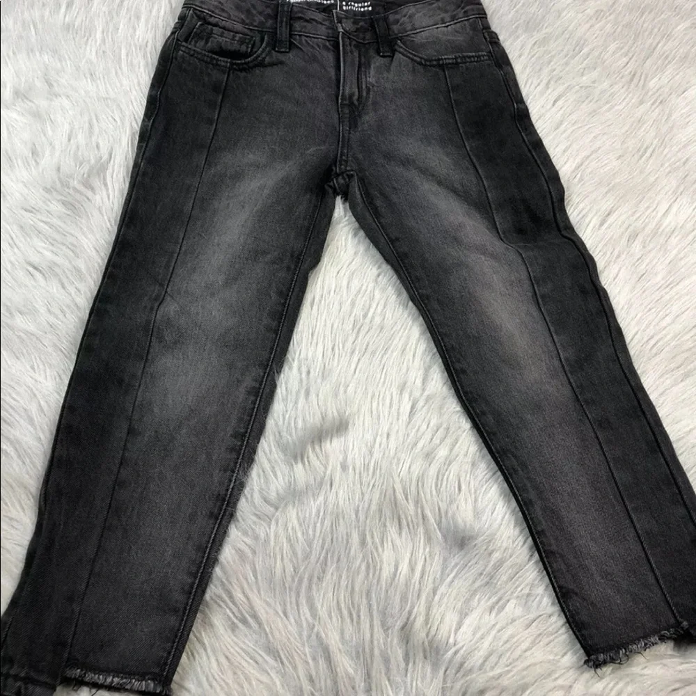 Gap Kids Girls Faded Black Regular Girlfriend Frayed Hem Jeans Size 6